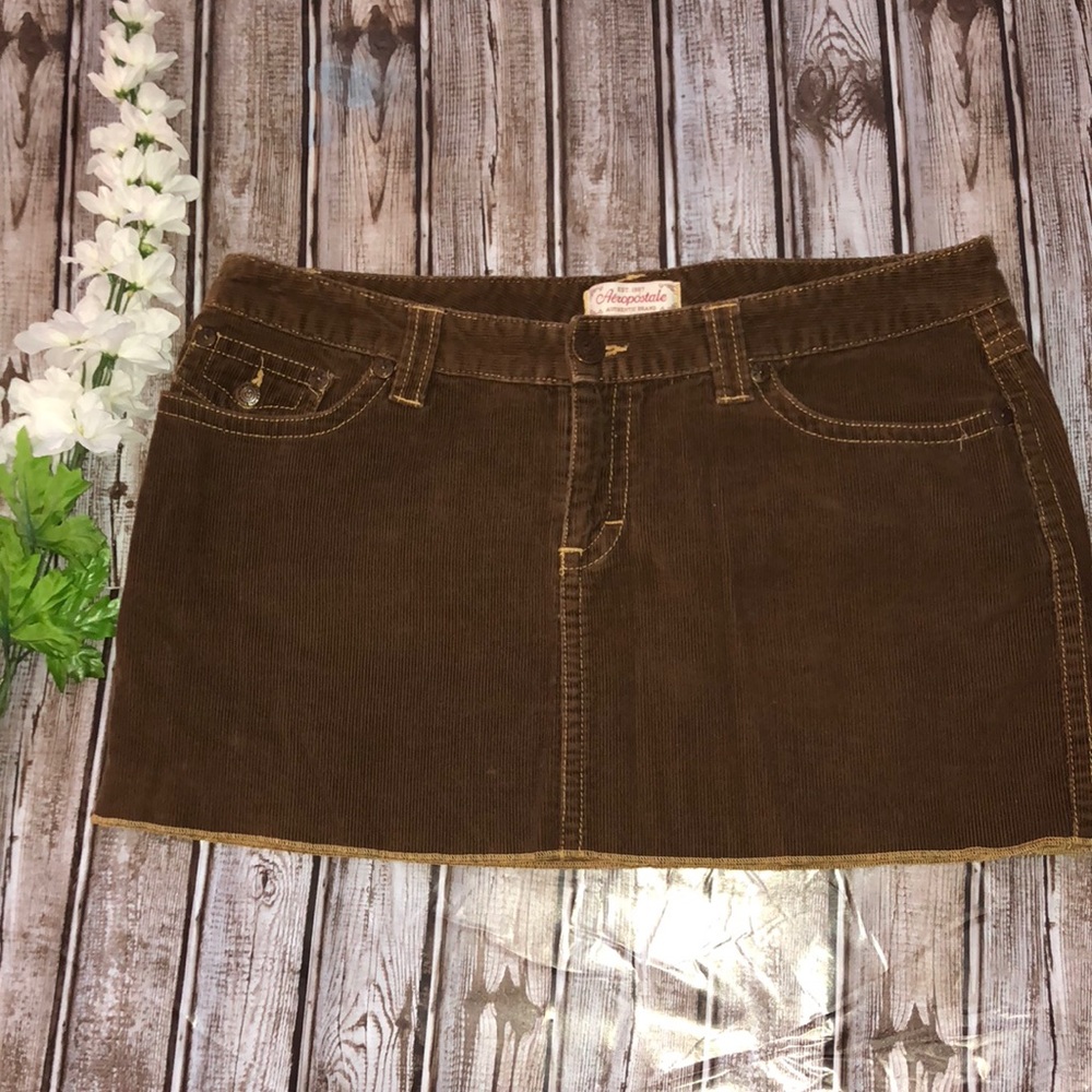 🌴AEROPOSTALE•11/12•BROWN•CORDUROY•MINI SKIRT